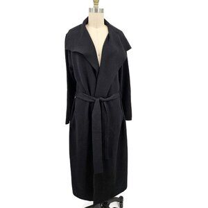 New Badgley Mischka Black Duster Sweater Womens XL Tie Belt Pockets